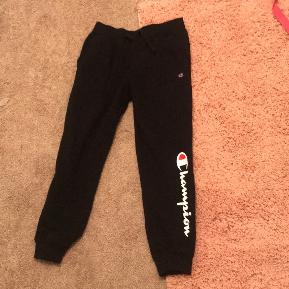 this is a child large champion sweat pants